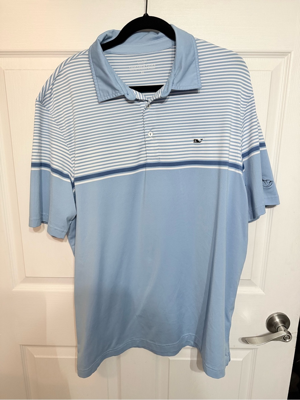 Vineyard Vines Light Blue Striped Men's Polo Shirt